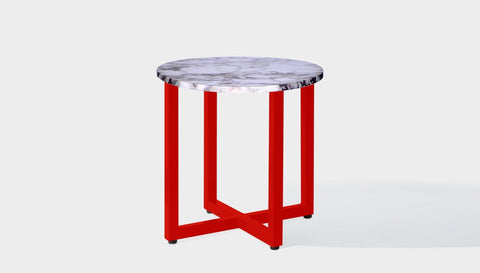 reddie-raw round side table 45dia x 45H *cm / Stone~Calacatta Viola / Metal~Red Suzy Side Table Round