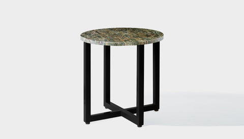 reddie-raw round side table 45dia x 45H *cm / Stone~Forest Green / Metal~Black Suzy Side Table Round