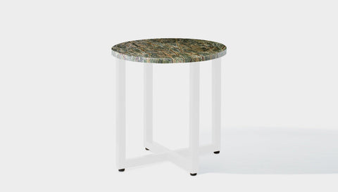 reddie-raw round side table 45dia x 45H *cm / Stone~Forest Green / Metal~White Suzy Side Table Round