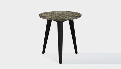reddie-raw round side table 45dia x 45H *cm / Stone~Forest Green / Wood Teak~Black Vinny Side Table Round