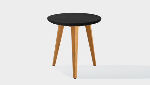 reddie-raw round side table 45dia x 45H *cm / Wood Teak~Black / Wood Teak~Oak Vinny Side Table Round