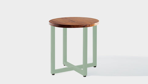 reddie-raw round side table 45dia x 45H *cm / Wood Teak~Natural / Metal~Mint Suzy Side Table Round