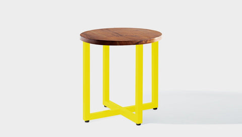 reddie-raw round side table 45dia x 45H *cm / Wood Teak~Natural / Metal~Yellow Suzy Side Table Round