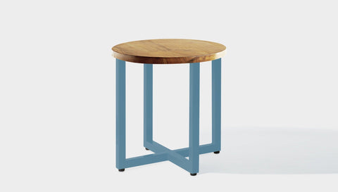 reddie-raw round side table 45dia x 45H *cm / Wood Teak~Oak / Metal~Blue Suzy Side Table Round