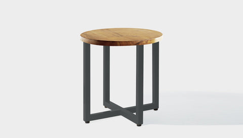reddie-raw round side table 45dia x 45H *cm / Wood Teak~Oak / Metal~Grey Suzy Side Table Round