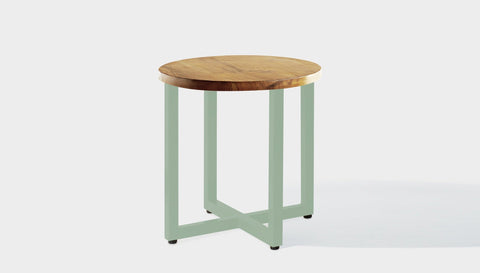 reddie-raw round side table 45dia x 45H *cm / Wood Teak~Oak / Metal~Mint Suzy Side Table Round