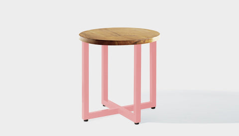 reddie-raw round side table 45dia x 45H *cm / Wood Teak~Oak / Metal~Pink Suzy Side Table Round