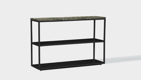 reddie-raw shelf 120W x 35D x 80H *cm / Stone~Forest Green / Metal~Black Suzy Shelf / Bookcase