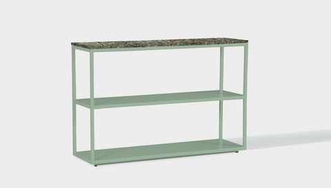 reddie-raw shelf 120W x 35D x 80H *cm / Stone~Forest Green / Metal~Mint Suzy Shelf / Bookcase