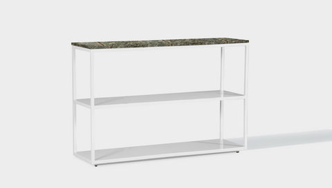 reddie-raw shelf 120W x 35D x 80H *cm / Stone~Forest Green / Metal~White Suzy Shelf / Bookcase