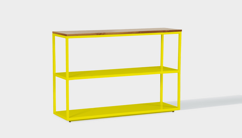 reddie-raw shelf 120W x 35D x 80H *cm / Wood Teak~Oak / Metal~Yellow Suzy Shelf / Bookcase