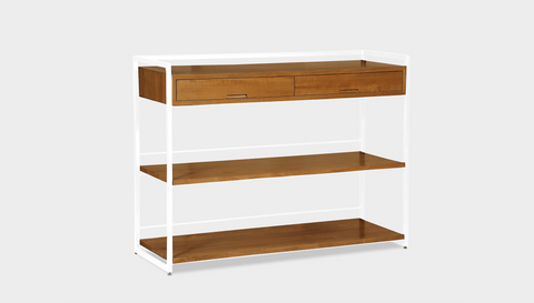 reddie-raw shelf 120W x 40D x 90H *cm / Wood Teak~Natural / Metal~White Suzy Console Unit