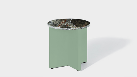 reddie-raw Side Table 45dia x 45H *cm / Stone~Forest Green / Metal~Mint Bob Side Table Round