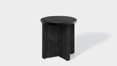 reddie-raw Side Table 45dia x 45H *cm / Wood Teak~Black / Wood Teak~Black Bob Side Table Round