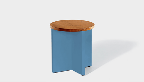 reddie-raw Side Table 45dia x 45H *cm / Wood Teak~Natural / Metal~Blue Bob Side Table Round