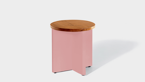 reddie-raw Side Table 45dia x 45H *cm / Wood Teak~Natural / Metal~Pink Bob Side Table Round