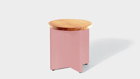 reddie-raw Side Table 45dia x 45H *cm / Wood Teak~Oak / Metal~Pink Bob Side Table Round