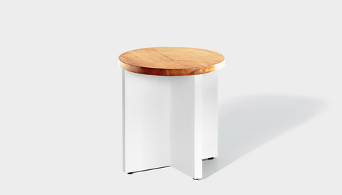 reddie-raw Side Table 45dia x 45H *cm / Wood Teak~Oak / Metal~White Bob Side Table Round