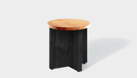 reddie-raw Side Table 45dia x 45H *cm / Wood Teak~Oak / Wood Teak~Black Bob Side Table Round