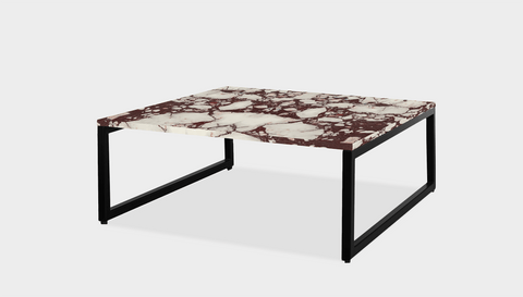 reddie-raw square coffee table 90 x 90 x 35H *cm / Stone~Calacatta Viola / Metal~Black Suzy Coffee Table Square