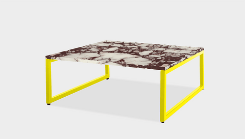 reddie-raw square coffee table 90 x 90 x 35H *cm / Stone~Calacatta Viola / Metal~Yellow Suzy Coffee Table Square