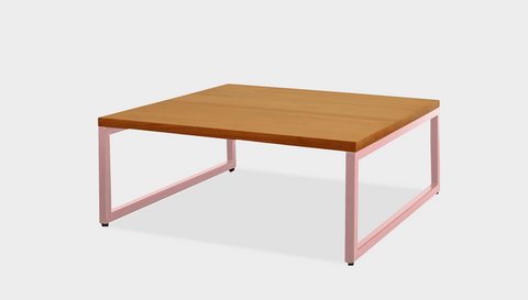 reddie-raw square coffee table 90 x 90 x 35H *cm / Wood Teak~Natural / Metal~Pink Suzy Coffee Table Square