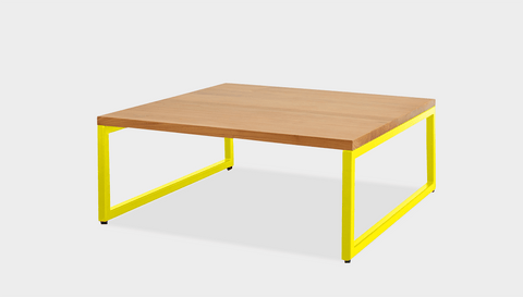 reddie-raw square coffee table 90 x 90 x 35H *cm / Wood Teak~Oak / Metal~Yellow Suzy Coffee Table Square