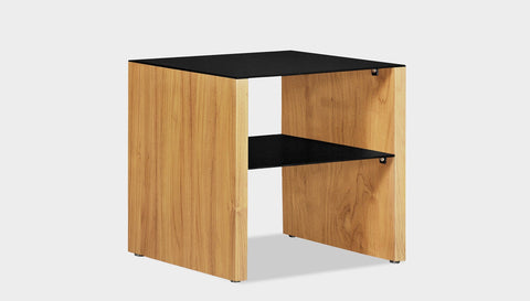 reddie-raw square side table 45W x 45D x 45H *cm / Metal~Black / Wood Teak~Oak Andi Side Table