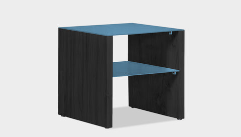 reddie-raw square side table 45W x 45D x 45H *cm / Metal~Blue / Wood Teak~Black Andi Side Table