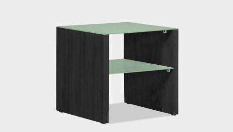 reddie-raw square side table 45W x 45D x 45H *cm / Metal~Mint / Wood Teak~Black Andi Side Table