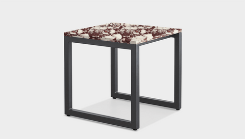 reddie-raw square side table 45W x 45D x 45H *cm / Stone~Calacatta Viola / Metal~Grey Suzy Side Table Square