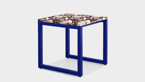 reddie-raw square side table 45W x 45D x 45H *cm / Stone~Calacatta Viola / Metal~Navy Suzy Side Table Square