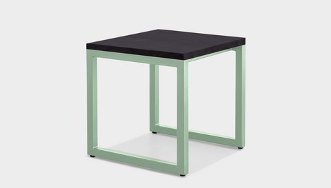 reddie-raw square side table 45W x 45D x 45H *cm / Wood Teak~Black / Metal~Mint Suzy Side Table Square