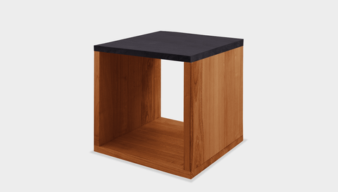reddie-raw square side table 45W x 45D x 45H *cm / Wood Teak~Black / Wood Teak~Natural Bob Side Table Square