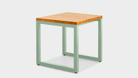 reddie-raw square side table 45W x 45D x 45H *cm / Wood Teak~Oak / Metal~Mint Suzy Side Table Square