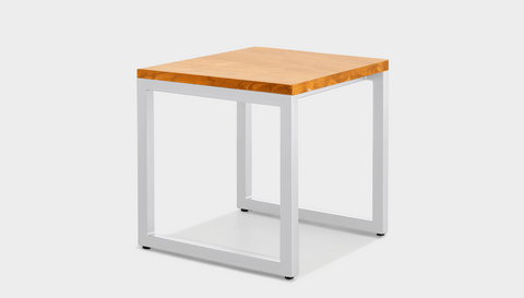 reddie-raw square side table 45W x 45D x 45H *cm / Wood Teak~Oak / Metal~White Suzy Side Table Square