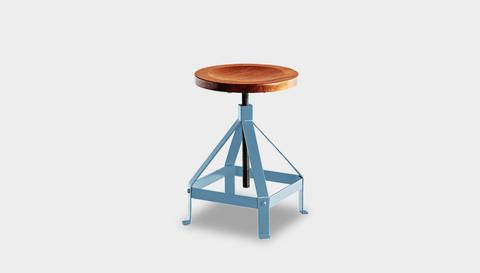 reddie-raw stool 35dia x 45-62H *cm / Wood Teak~Natural / Metal~Blue Suzy Adjustable Stool