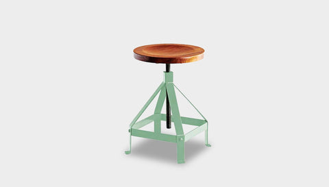 reddie-raw stool 35dia x 45-62H *cm / Wood Teak~Natural / Metal~Mint Suzy Adjustable Stool