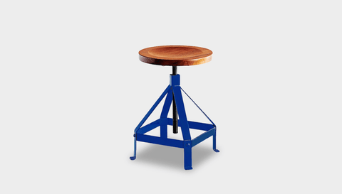 reddie-raw stool 35dia x 45-62H *cm / Wood Teak~Natural / Metal~Navy Suzy Adjustable Stool