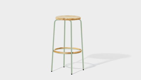 reddie-raw stool 35dia x 65H (counter height) / Wood Teak~Oak / Metal~Mint Milton Stool