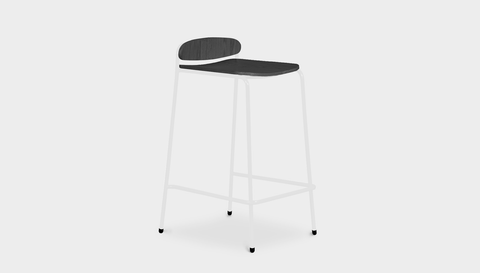 reddie-raw stool 55 W x 54 D x 91 H *cm (75 H seat) / Wood Veneer~Black / Metal~White Kami Stackable Bar Stool