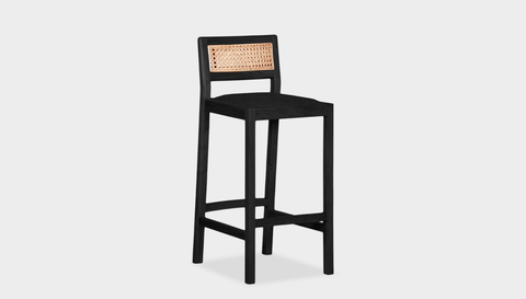 reddie-raw stool COUNTER 42W x 47D x 90 H (65H seat) / Wood Teak~Black / Fabric~Vienna Black Rita Bar Stool