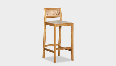 reddie-raw stool COUNTER 42W x 47D x 90 H (65H seat) / Wood Teak~Oak / Fabric~Vienna Custard Rita Bar Stool