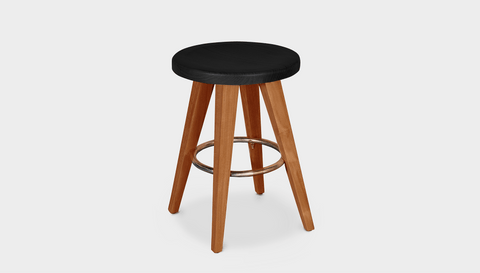 reddie-raw stool Wood Teak~Black / Wood Teak~Natural Vinny Stool