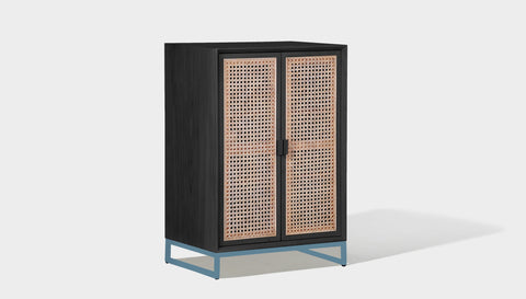 reddie-raw storage cupboard 60W x 45D x 90H *cm (no planter box) / Wood Teak~Black / Metal~Blue NCW Storage Wood Unit with and without planter