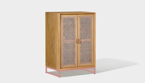 reddie-raw storage cupboard 60W x 45D x 90H *cm (no planter box) / Wood Teak~Oak / Metal~Pink NCW Storage Wood Unit with and without planter