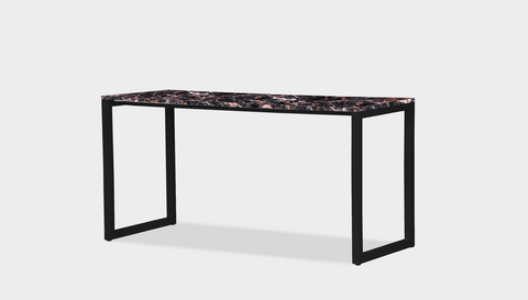 reddie-raw desk 150L x 35D x 75H *cm / Stone~Black Veined Marble / Metal~Black Suzy Desk