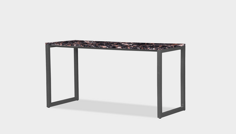 reddie-raw desk 150L x 35D x 75H *cm / Stone~Black Veined Marble / Metal~Grey Suzy Desk