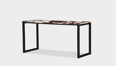 reddie-raw desk 150L x 35D x 75H *cm / Stone~Calacatta Viola / Metal~Black Suzy Desk