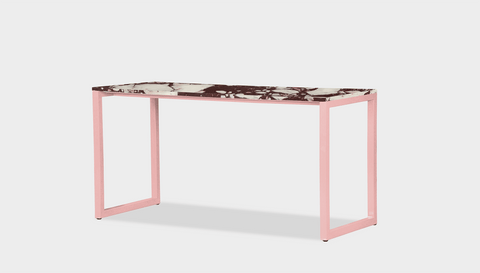 reddie-raw desk 150L x 35D x 75H *cm / Stone~Calacatta Viola / Metal~Pink Suzy Desk